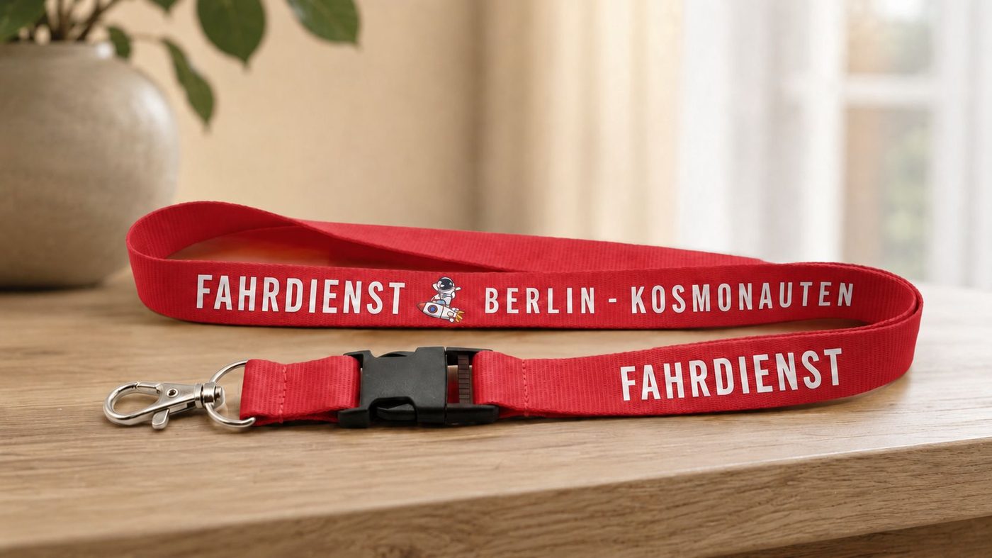 Schlüsselband Rot/Weiß